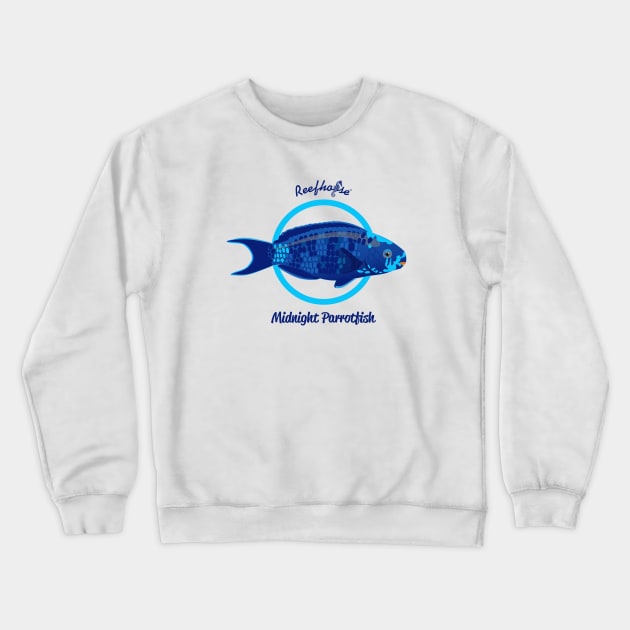 Midnight Parrotfish Crewneck Sweatshirt by Reefhorse